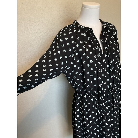 LOFT, Women’s, Dress, Long Sleeve, Elastic Waist, Black & Mint Green, Size: 6 - Picture 3 of 16